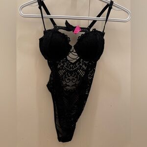 La SENZA Black Lace Bra Bodysuit